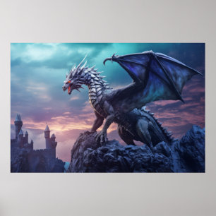 Dragon Animal Creature Fantasy Colourful Wall Art