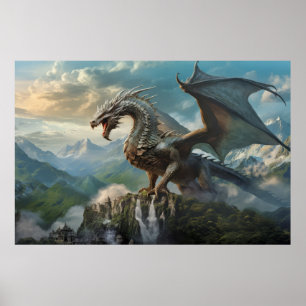 Dragon Animal Creature Fantasy Colourful Wall Art
