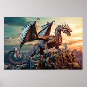 Dragon Animal Creature Fantasy Colourful Wall Art