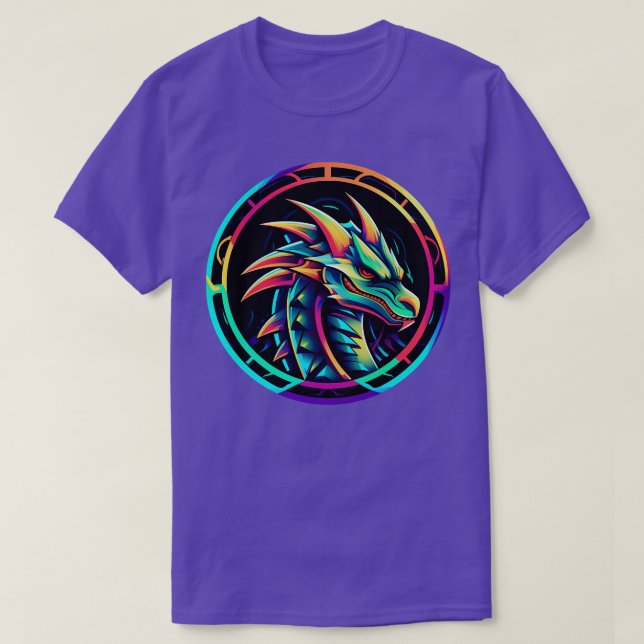 Dragon Art Colourful Fantasy Magical Dragons Graph T-Shirt (Design Front)