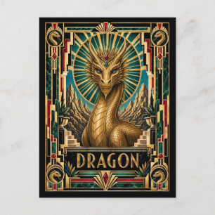Dragon, Art Deco Mythical Postcard