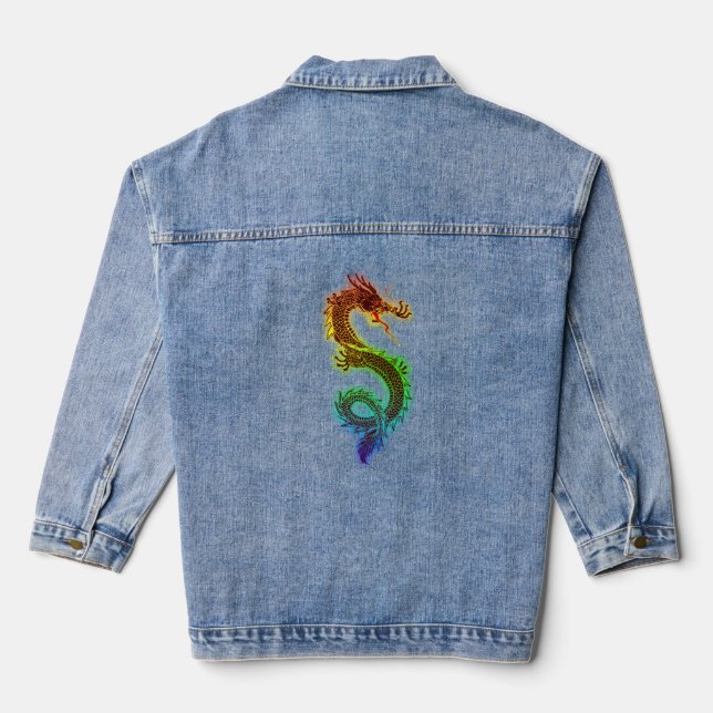 DRAGON ART JEAN DENIM JACKET (Back)