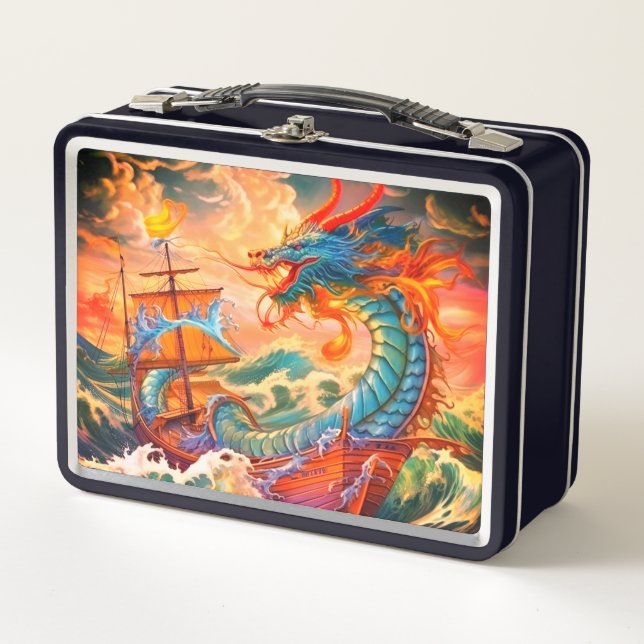 Dragon Art Metal Lunch Box (Front)