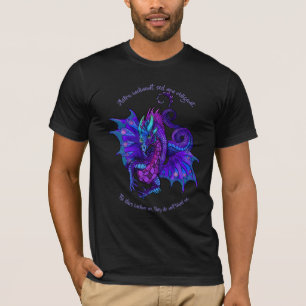 Dragon Art Nouveau Style Blue and Purple T-Shirt