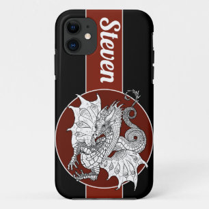 Dragon Art Nouveau style Ink drawing iPhone 11 Case