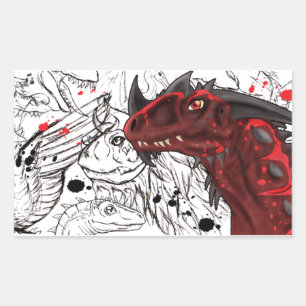 Dragon Art Rectangular Sticker
