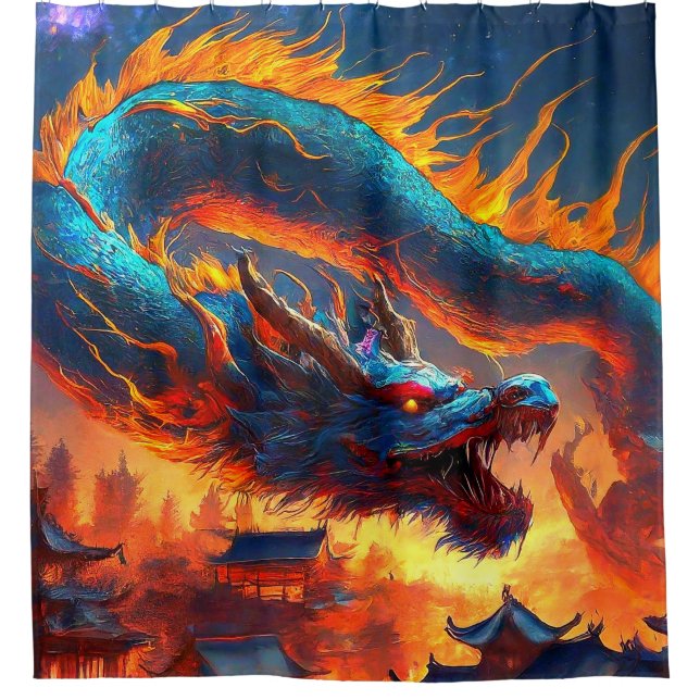 Dragon Art Shower Curtain (Front)