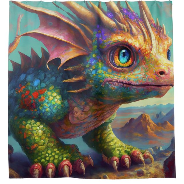 Dragon Art Shower Curtain (Front)