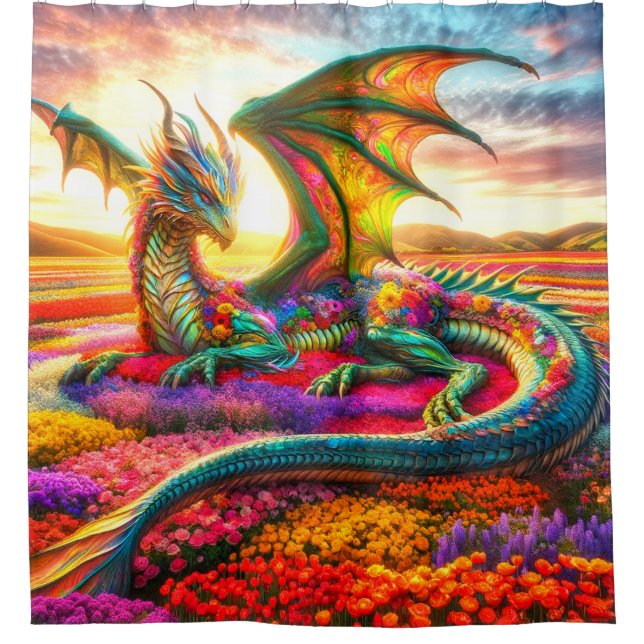 Dragon Art Shower Curtain (Front)