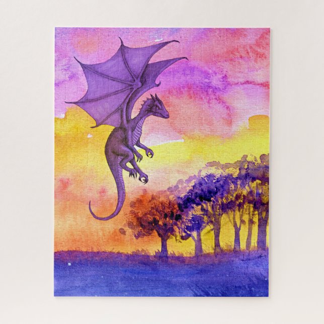 Dragon art watercolor puzzle (Vertical)