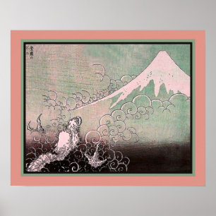 Dragon Ascending Mt. Fuji c.1835 Poster