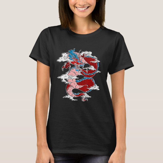 Dragon  Asian Chinese Japanese T-Shirt (Front)