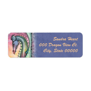 Dragon at Dusk Fantasy Art Return Address Label
