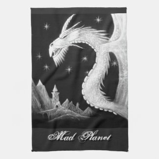 Dragon at Night Painting Tea Towel
