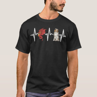 Dragon Australian Shepherd Heartbeat Dog Lover  T-Shirt