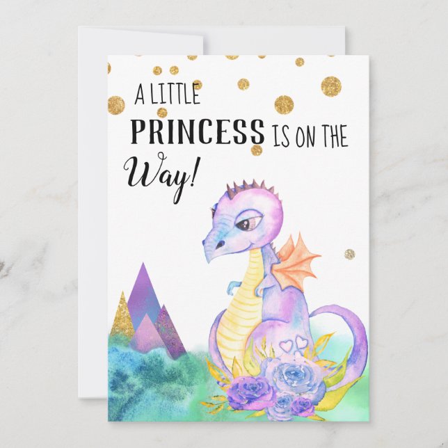 *~* Dragon  Baby Girl Baby Shower Invitation (Front)