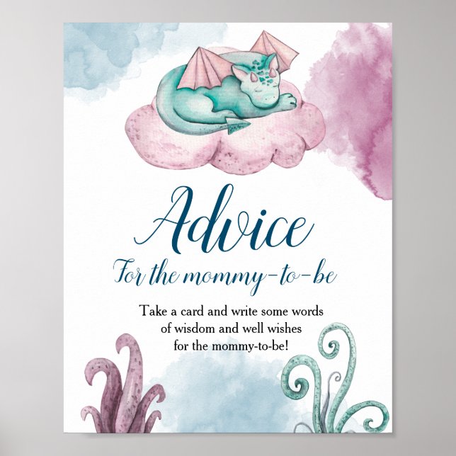 Dragon Baby Shower Advice for The-Mummy-To-Be  Poster (Front)