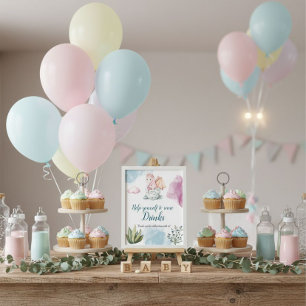 Dragon Baby Shower Beverages Poster Sign