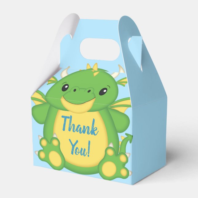 Dragon Baby Shower Blue Favour Box (Front Side)