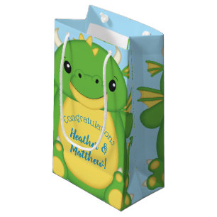 Dragon Baby Shower Blue Small Gift Bag