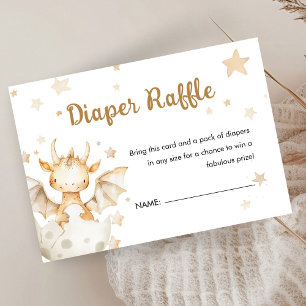 Dragon Baby Shower Cute Boho Diaper Raffle Enclosure Card