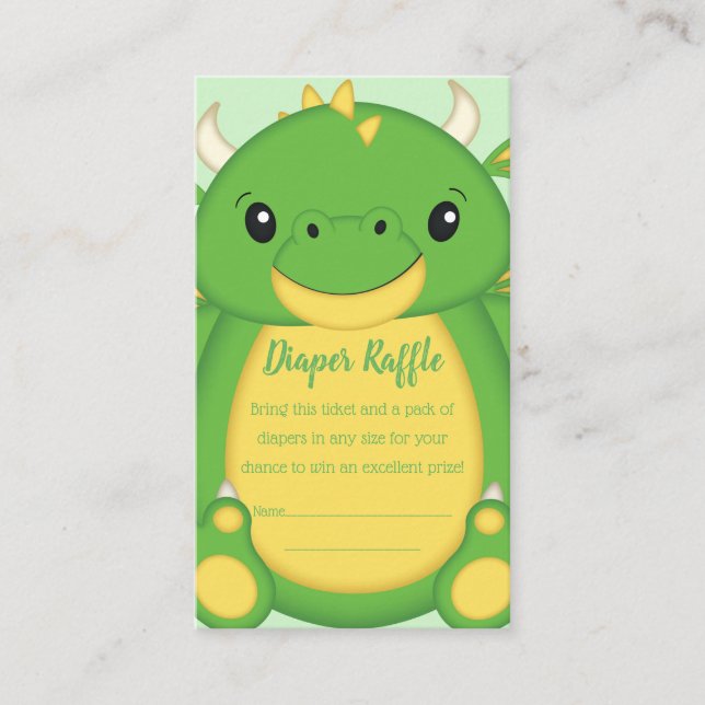 Dragon Baby Shower Green Enclosure Card (Front)