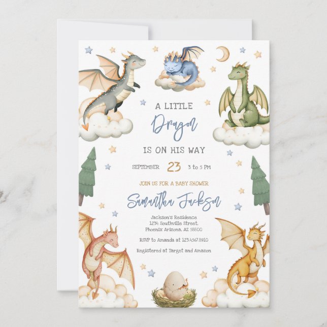 Dragon Baby Shower Invitation (Front)