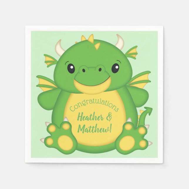 Dragon Baby Shower Napkin (Front)