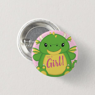 Dragon Baby Shower Pink 3 Cm Round Badge