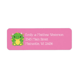 Dragon Baby Shower Return Address Label