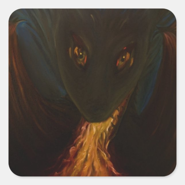 Dragon baby square sticker (Front)