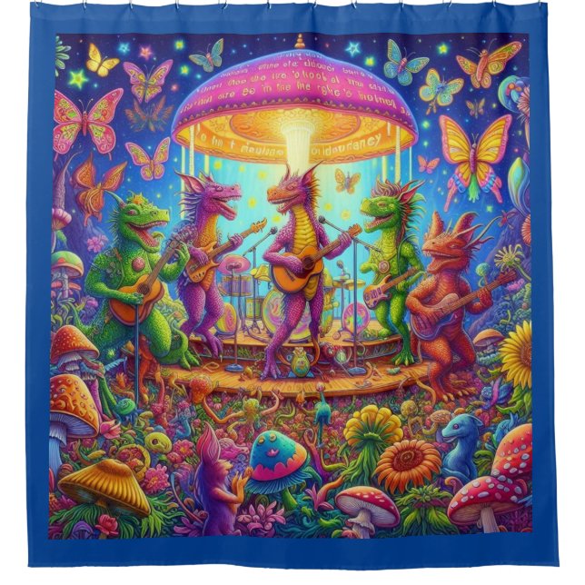 Dragon Band Jam Shower Curtain (Front)
