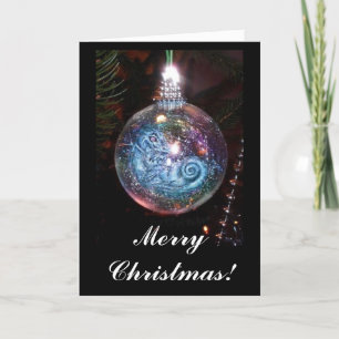 Dragon Bauble Blue Holiday Card