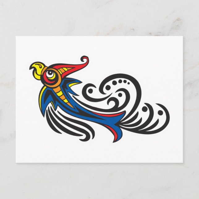 Dragon Bird Tribal Design Postcard (Front)