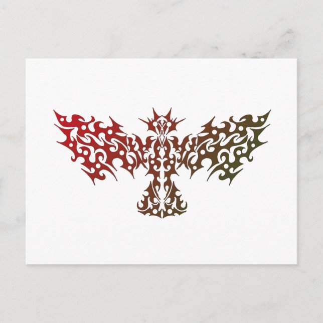 Dragon Bird Tribal Tattoo Postcard (Front)