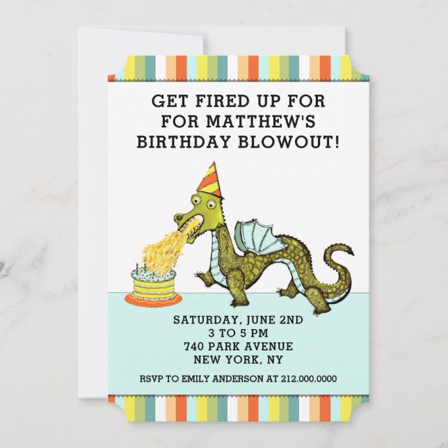 Dragon Birthday Invitation (Front)
