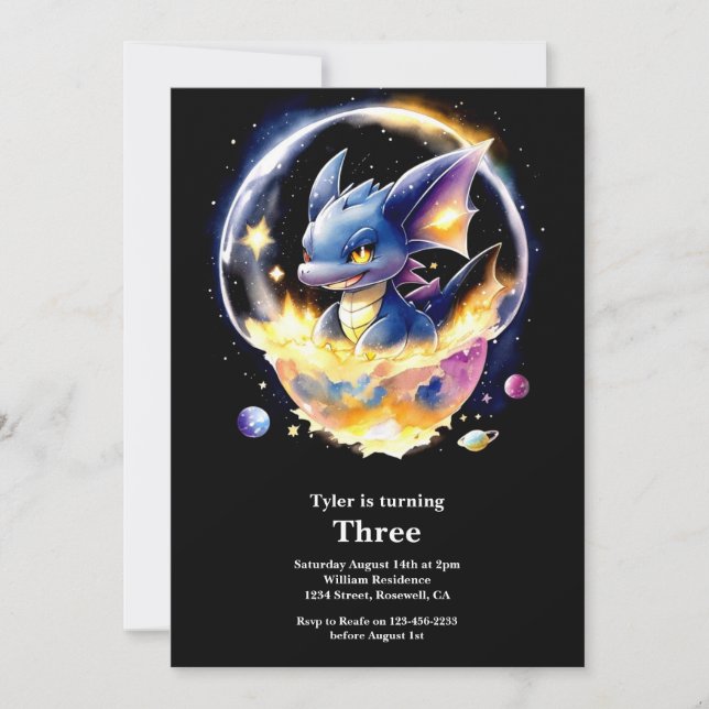 Dragon Birthday Invitation (Front)