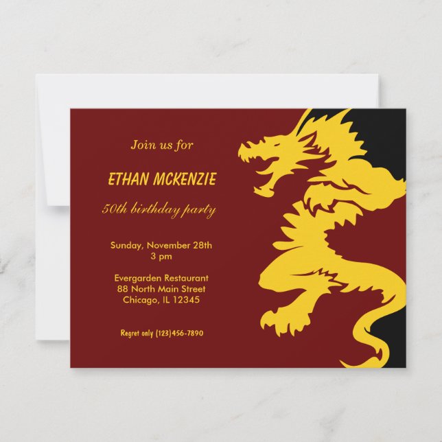 Dragon Birthday Invitation (Front)