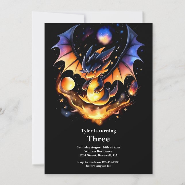 Dragon Birthday Invitation (Front)