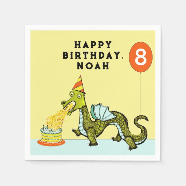Dragon Birthday Napkin (Front)