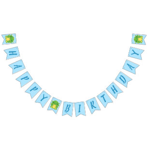 Dragon Birthday Party Blue Bunting