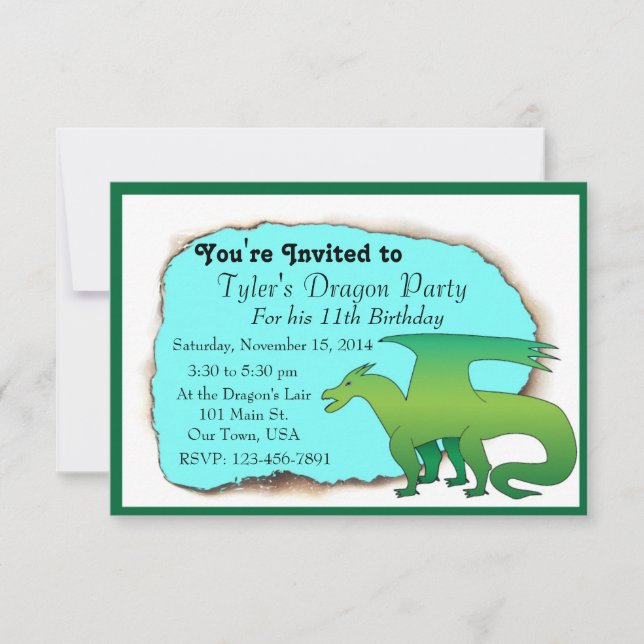 Dragon Birthday Party Invitation (Front)