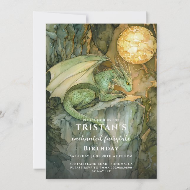 Dragon Birthday Party  Invitation (Front)