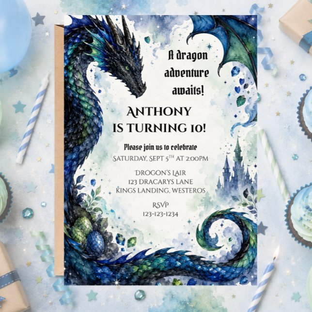 Dragon Birthday Party Invitation (Creator Uploaded)