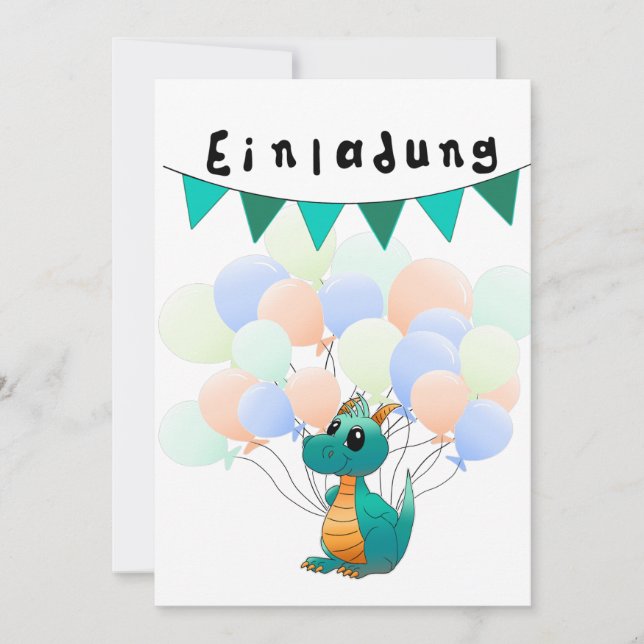 Dragon Birthday Party Invitation (Front)