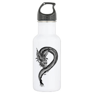 Dragon black and white Design 532 Ml Water Bottle
