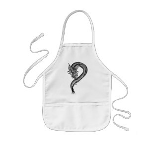 Dragon black and white Design Kids Apron