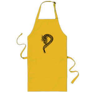 Dragon black and white Design Long Apron