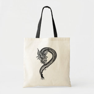 Dragon black and white Design Tote Bag