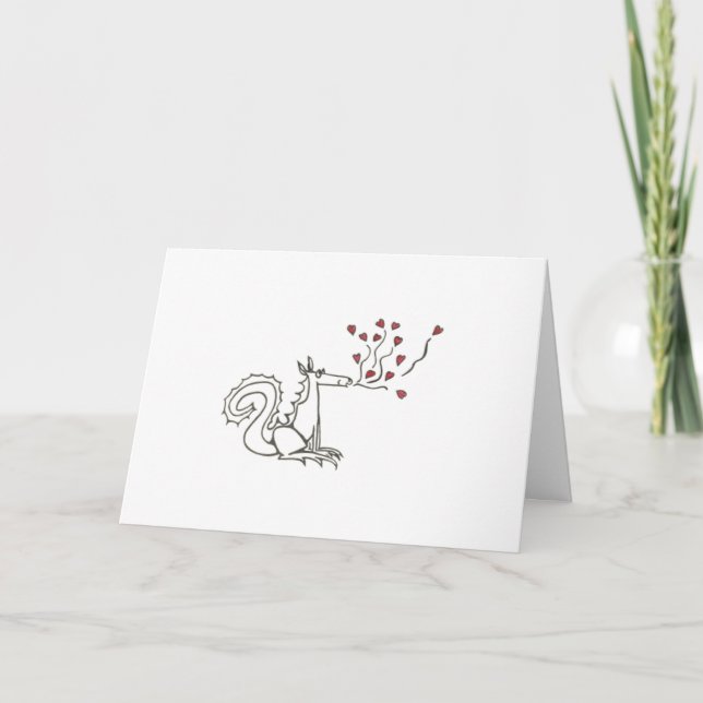 Dragon Blowing Hearts Card (Front)